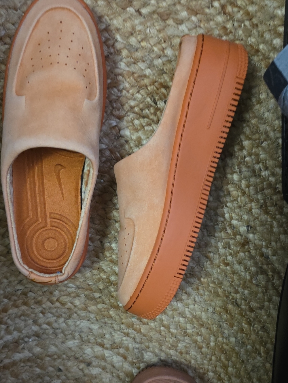 Nike Men’s Slip-On Suede Loafers in Tan and Orange
